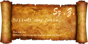 Szilvássy Zella névjegykártya